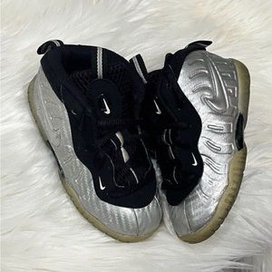 Silver Nike Lil Posite One Toddler Foamposites 8c